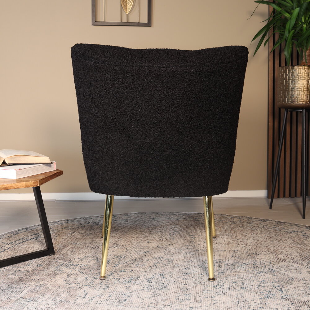 Fauteuil zitbank 1 persoons Teddy zwart stoel Fauteuil zitbank 1 persoons Teddy zwart stoel