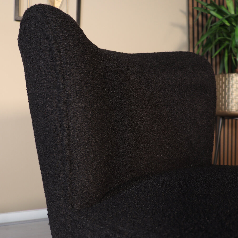 Fauteuil zitbank 1 persoons Teddy zwart stoel Fauteuil zitbank 1 persoons Teddy zwart stoel