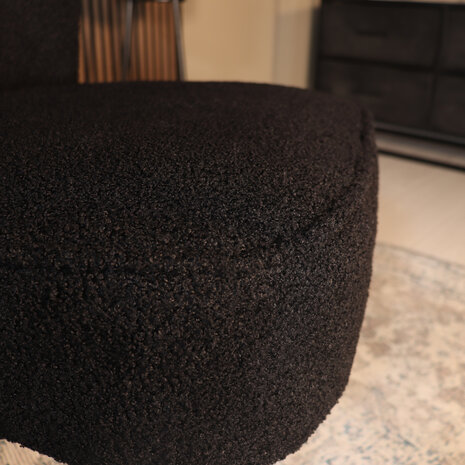 Lizzely Garden & Living Fauteuil zitbank 1 persoons Teddy zwart stoel Lizzely Garden & Living Fauteuil zitbank 1 persoons Teddy zwart stoel