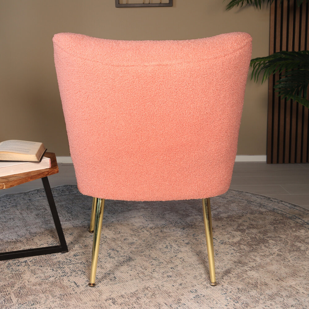 Fauteuil zitbank 1 persoons Teddy roze stoel Fauteuil zitbank 1 persoons Teddy roze stoel