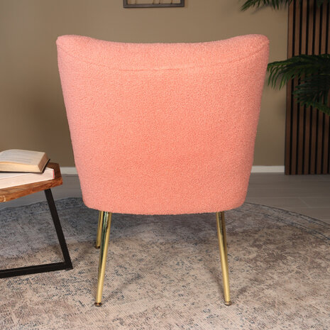 Lizzely Garden & Living Fauteuil zitbank 1 persoons Teddy roze stoel Lizzely Garden & Living Fauteuil zitbank 1 persoons Teddy roze stoel