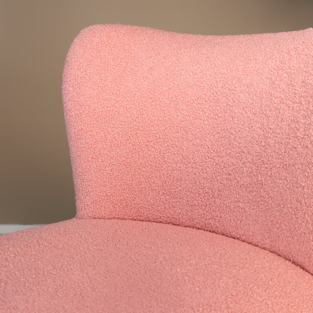 Fauteuil zitbank 1 persoons Teddy roze stoel Fauteuil zitbank 1 persoons Teddy roze stoel