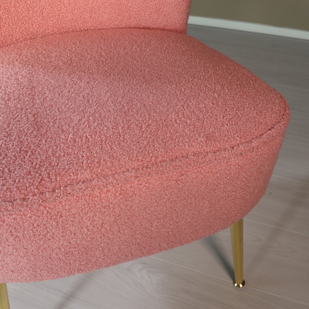 Fauteuil zitbank 1 persoons Teddy roze stoel Fauteuil zitbank 1 persoons Teddy roze stoel