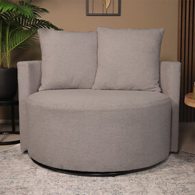 Lizzely Garden & Living Fauteuil loveseat teddy grijs draaibare fauteuil Lizzely Garden & Living Fauteuil loveseat teddy grijs draaibare fauteuil