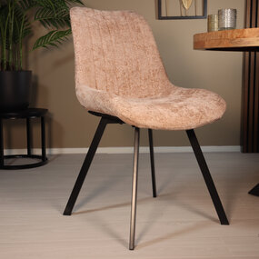 Lizzely Garden & Living Eetkamerstoel Susta taupe chenille eetstoel Lizzely Garden & Living Eetkamerstoel Susta taupe chenille eetstoel