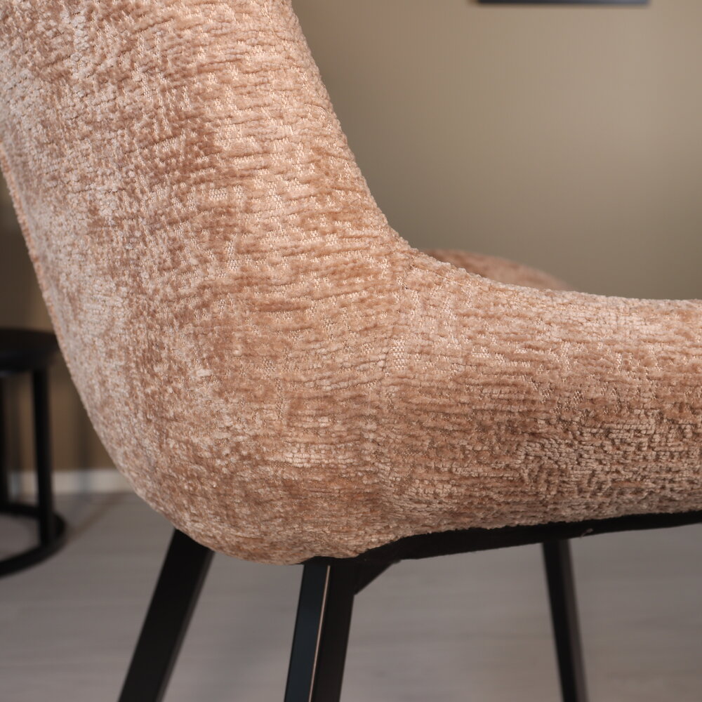 Eetkamerstoel Susta taupe chenille eetstoel