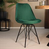 Lizzely Garden & Living Eetkamerstoel Viga donkergroen velvet eetstoel