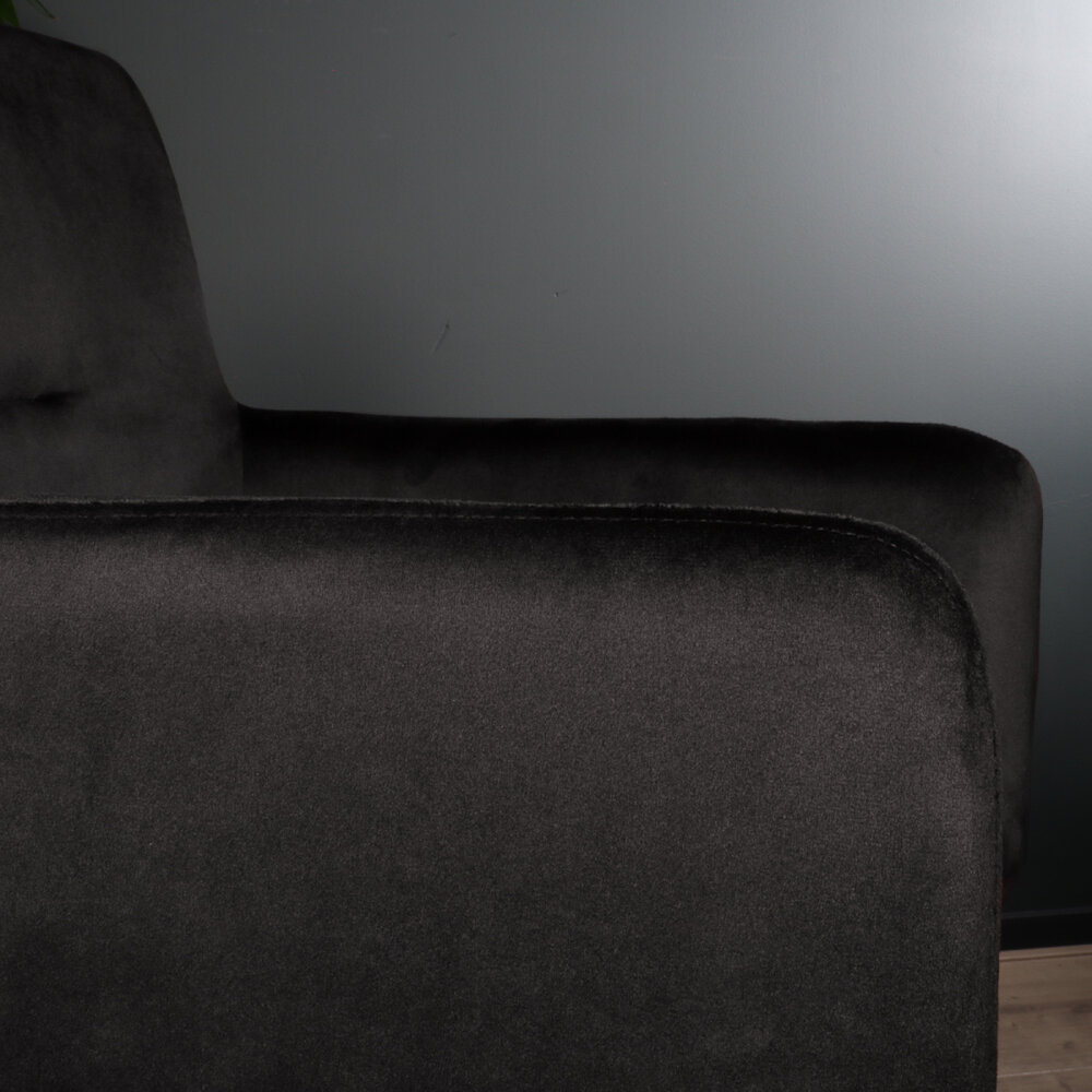 Eetkamerstoel draaibaar met armleuning Puck velvet zwart Eetkamerstoel draaibaar met armleuning Puck velvet zwart