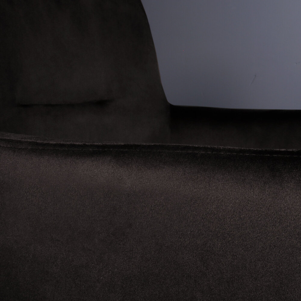 Eetkamerstoel draaibaar met armleuning Puck velvet zwart Eetkamerstoel draaibaar met armleuning Puck velvet zwart