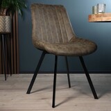 Lizzely Garden & Living Eetkamerstoel Susta donkergroen microvezel eetstoel