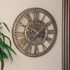 Industriële wandklok Gill goud muur klok romeinse cijfers muurdecoratie Industriële wandklok Gill goud muur klok romeinse cijfers muurdecoratie