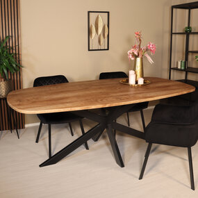 Lizzely Garden & Living Eettafel Deens ovaal 210x110cm bruin Hero ovale eettafel Lizzely Garden & Living Eettafel Deens ovaal 210x110cm bruin Hero ovale eettafel
