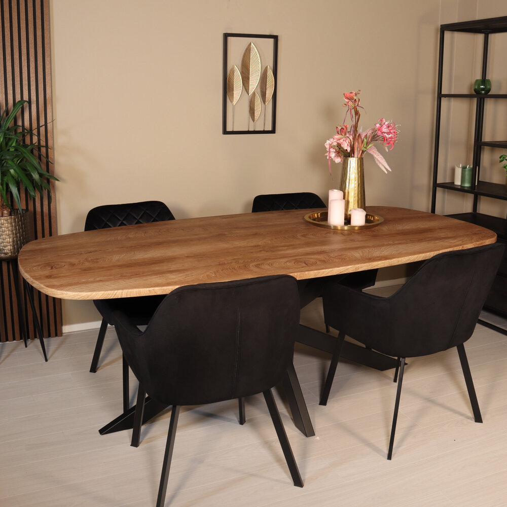 Eettafel Deens ovaal 210x110cm bruin Hero ovale eettafel Eettafel Deens ovaal 210x110cm bruin Hero ovale eettafel