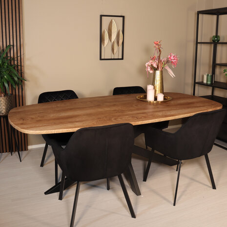 Lizzely Garden & Living Eettafel Deens ovaal 210x110cm bruin Hero ovale eettafel Lizzely Garden & Living Eettafel Deens ovaal 210x110cm bruin Hero ovale eettafel