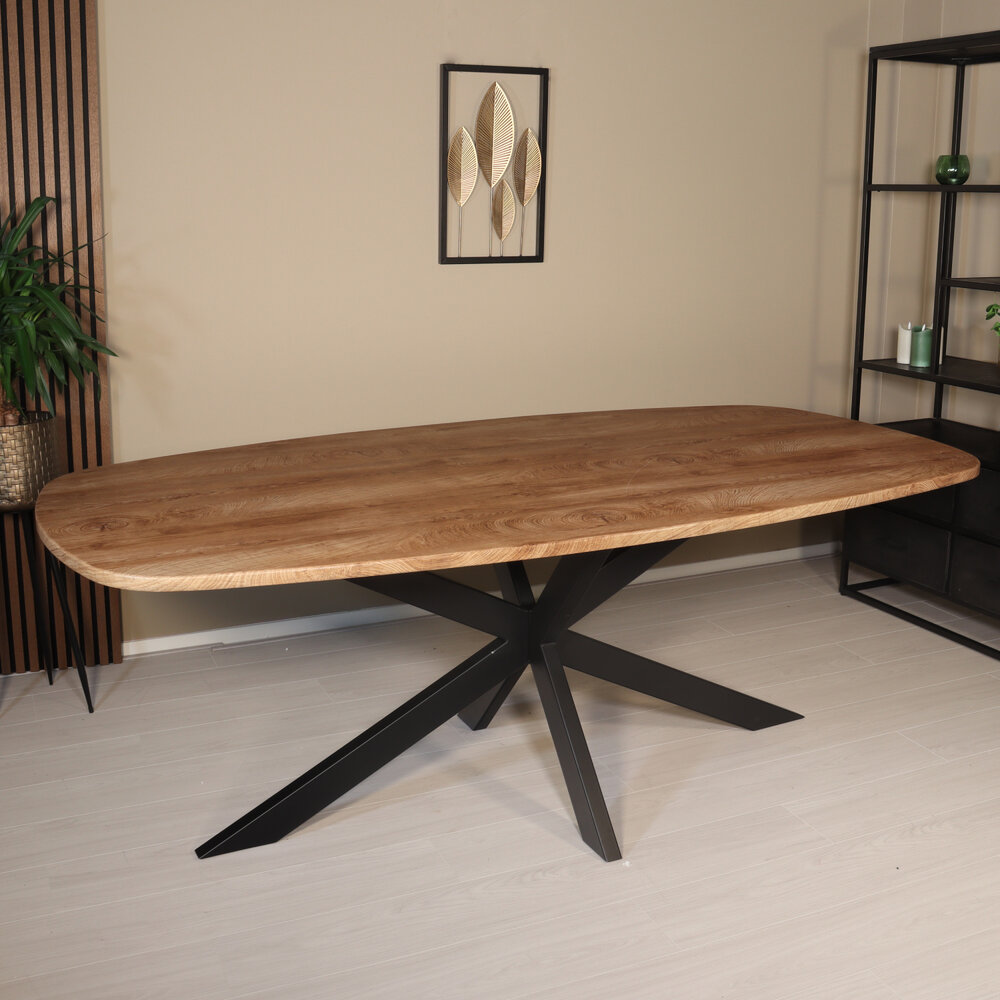 Eettafel Deens ovaal 210x110cm bruin Hero ovale eettafel Eettafel Deens ovaal 210x110cm bruin Hero ovale eettafel