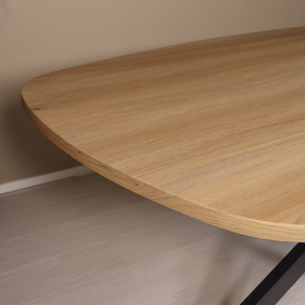 Eettafel Deens ovaal 210x110cm licht bruin Hero ovale eettafel