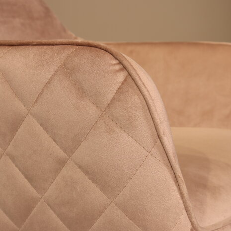 Lizzely Garden & Living Eetkamerstoel met armleuning Ares velvet champagne eetstoel Lizzely Garden & Living Eetkamerstoel met armleuning Ares velvet champagne eetstoel