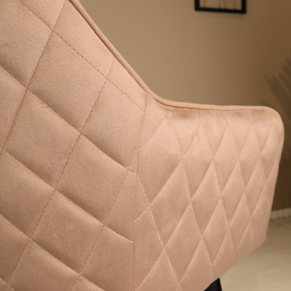 Eetkamerstoel met armleuning Ares velvet champagne eetstoel Eetkamerstoel met armleuning Ares velvet champagne eetstoel