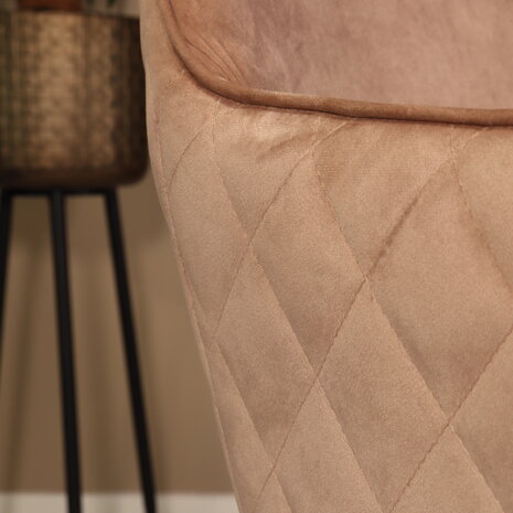 Lizzely Garden & Living Eetkamerstoel met armleuning Ares velvet champagne eetstoel Lizzely Garden & Living Eetkamerstoel met armleuning Ares velvet champagne eetstoel