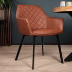 Eetkamerstoel met armleuning Yurgan cognac kunstleder eetstoel Eetkamerstoel met armleuning Yurgan cognac kunstleder eetstoel