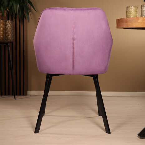 Lizzely Garden & Living Eetkamerstoel met armleuning Yurgan velvet paars eetstoel Lizzely Garden & Living Eetkamerstoel met armleuning Yurgan velvet paars eetstoel