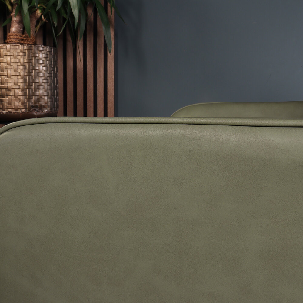 Eetkamerstoel met armleuning Yurgan donkergroen kunstleder eetstoel