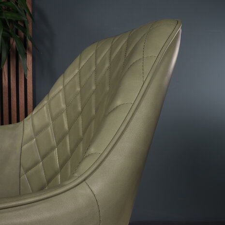 Lizzely Garden & Living Eetkamerstoel met armleuning Yurgan donkergroen kunstleder eetstoel