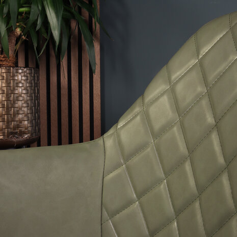 Lizzely Garden & Living Eetkamerstoel met armleuning Yurgan donkergroen kunstleder eetstoel