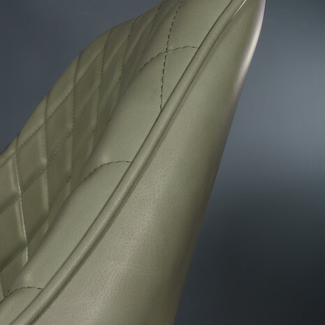 Lizzely Garden & Living Eetkamerstoel met armleuning Yurgan donkergroen kunstleder eetstoel