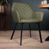 Lizzely Garden & Living Eetkamerstoel met armleuning Yurgan donkergroen kunstleder eetstoel Lizzely Garden & Living Eetkamerstoel met armleuning Yurgan donkergroen kunstleder eetstoel