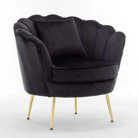 Lizzely Garden & Living Fauteuil zitbank 1 persoons stoel Belle velvet zwart bankje Lizzely Garden & Living Fauteuil zitbank 1 persoons stoel Belle velvet zwart bankje