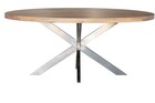 Eettafel ovaal mangohout 180cm Lucas lichtbruin en zilver Eettafel ovaal mangohout 180cm Lucas lichtbruin en zilver