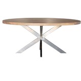 Lizzely Garden & Living Eettafel ovaal mangohout 180cm Lucas lichtbruin en zilver Lizzely Garden & Living Eettafel ovaal mangohout 180cm Lucas lichtbruin en zilver