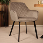 Eetkamerstoel met armleuning Yurgan velvet taupe