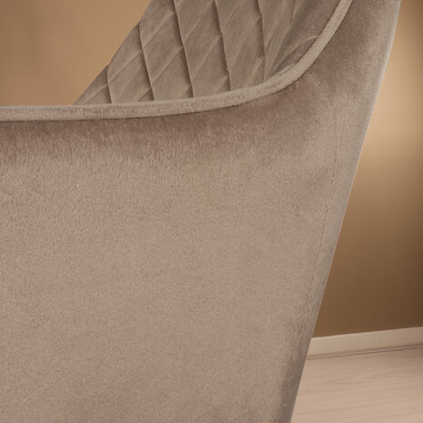 Lizzely Garden & Living Eetkamerstoel met armleuning Yurgan velvet taupe Lizzely Garden & Living Eetkamerstoel met armleuning Yurgan velvet taupe