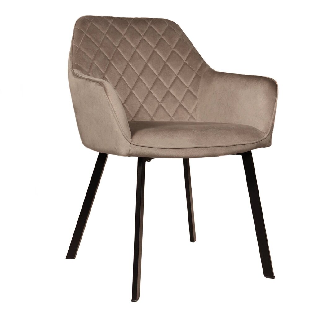Eetkamerstoel met armleuning Yurgan velvet taupe Eetkamerstoel met armleuning Yurgan velvet taupe