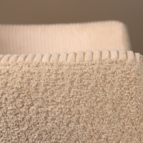 Lizzely Garden & Living Eetkamerstoel draaibaar met armleuning Gemma ribstof gebroken wit