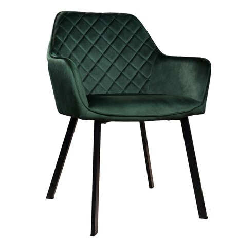 Lizzely Garden & Living Eetkamerstoel met armleuning Yurgan velvet donkergroen eetstoel Lizzely Garden & Living Eetkamerstoel met armleuning Yurgan velvet donkergroen eetstoel