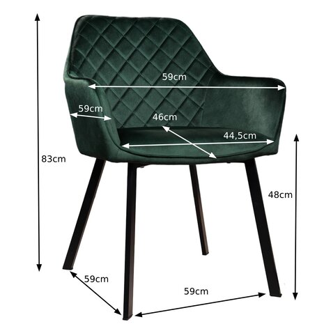 Lizzely Garden & Living Eetkamerstoel met armleuning Yurgan velvet donkergroen eetstoel Lizzely Garden & Living Eetkamerstoel met armleuning Yurgan velvet donkergroen eetstoel
