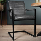 Eetkamerstoel met armleuning antraciet Noor industrieel design eetstoel Eetkamerstoel met armleuning antraciet Noor industrieel design eetstoel