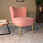 Fauteuil zitbank 1 persoons Teddy roze stoel Fauteuil zitbank 1 persoons Teddy roze stoel