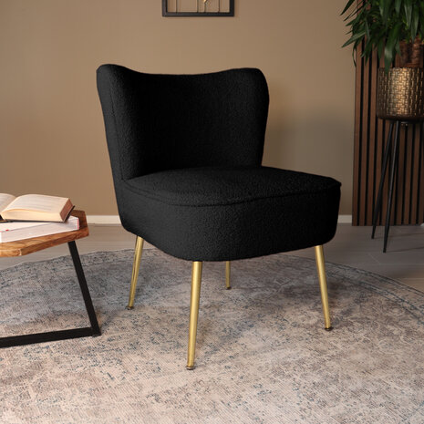 Lizzely Garden & Living Fauteuil zitbank 1 persoons Teddy zwart stoel Lizzely Garden & Living Fauteuil zitbank 1 persoons Teddy zwart stoel