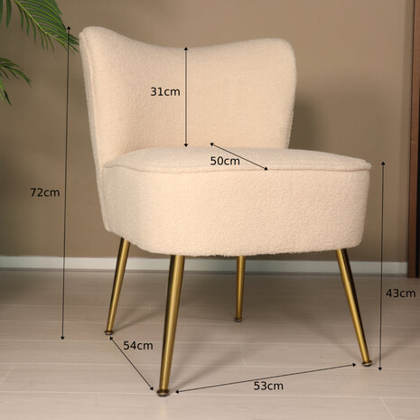 Lizzely Garden & Living Fauteuil zitbank 1 persoons Teddy beige stoel Lizzely Garden & Living Fauteuil zitbank 1 persoons Teddy beige stoel