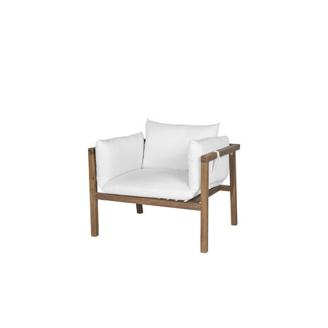 Lizzely Garden & Living Loungestoel met armleuning acaciahout Xandra tuinstoel met kussen