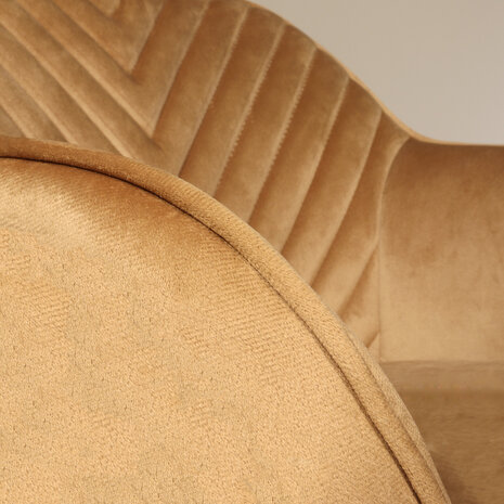 Lizzely Garden & Living Eetkamerstoel met armleuning Darcio bruin velvet eetstoel