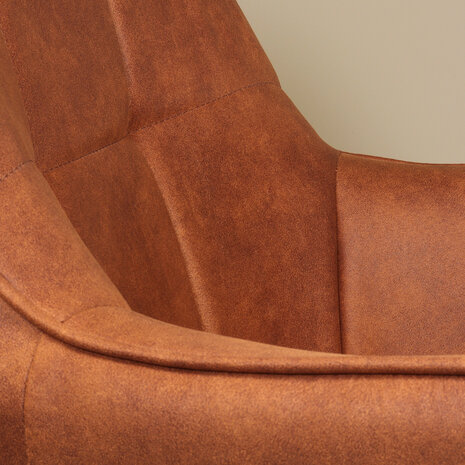 Lizzely Garden & Living Eetkamerstoel met armleuning Mae cognac microvezel eetstoel