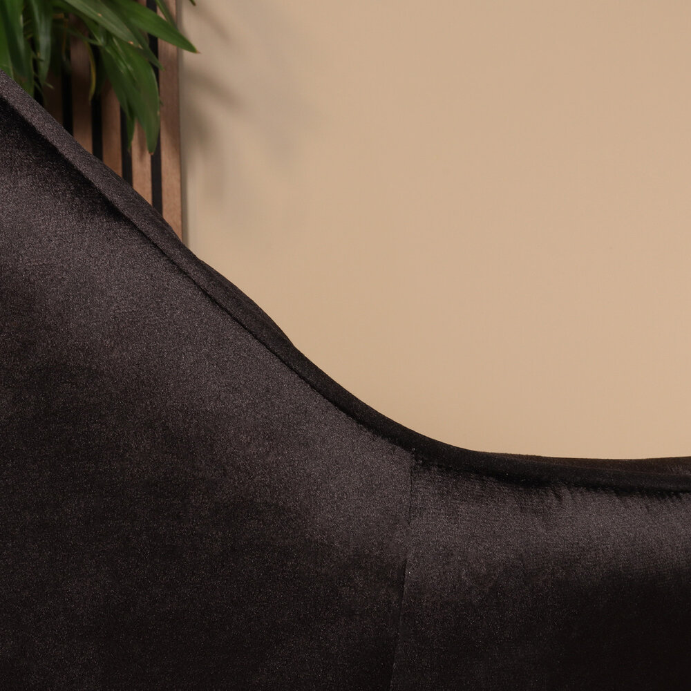 Eetkamerstoel met armleuning Darcio zwart velvet eetstoel