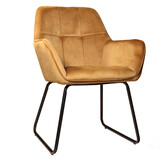 Lizzely Garden & Living Eetkamerstoel met armleuning Mae bruin velvet eetstoel Lizzely Garden & Living Eetkamerstoel met armleuning Mae bruin velvet eetstoel