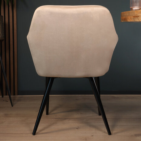 Lizzely Garden & Living Eetkamerstoel met armleuning Darcio zand velvet eetstoel Lizzely Garden & Living Eetkamerstoel met armleuning Darcio zand velvet eetstoel