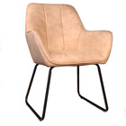 Eetkamerstoel met armleuning Mae beige microvezel eetstoel Eetkamerstoel met armleuning Mae beige microvezel eetstoel